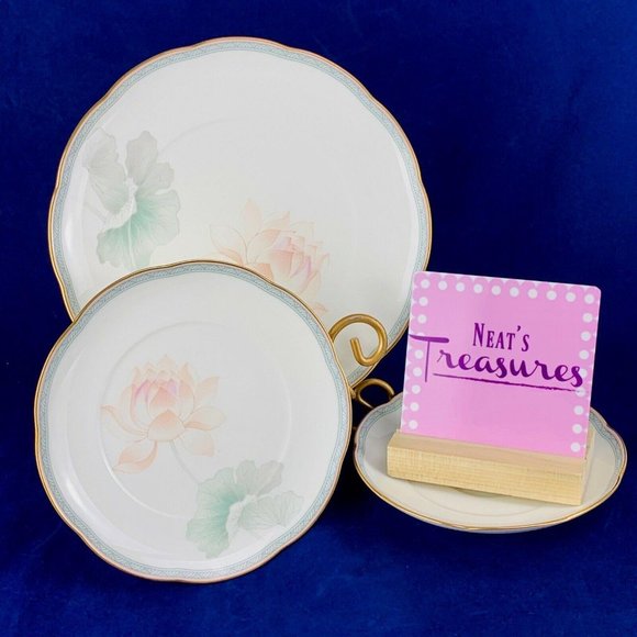 Vntg Noritake GARDEN EMPRESS Plate Set 3